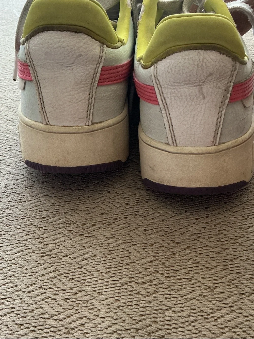 Puma Kids Sneakers in White, Pink, Yellow & Purple